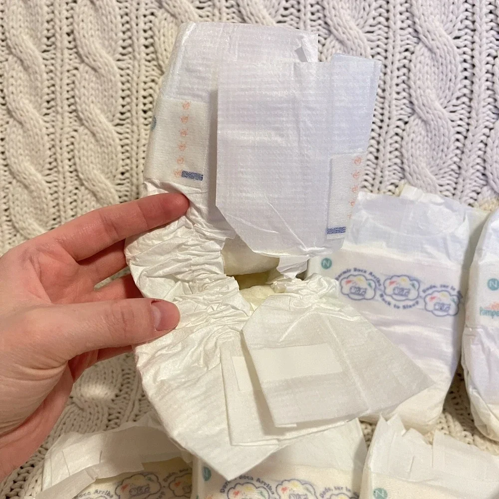 Vintage 90s Pampers Baby Dry Newborn Diaper Back To Sleep English Spanish French